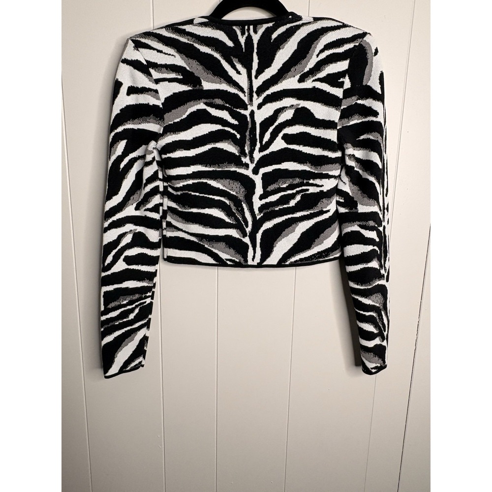 Express Sweater Zebra Print Sweetheart Neckline XS Clean Look Quality Fabric